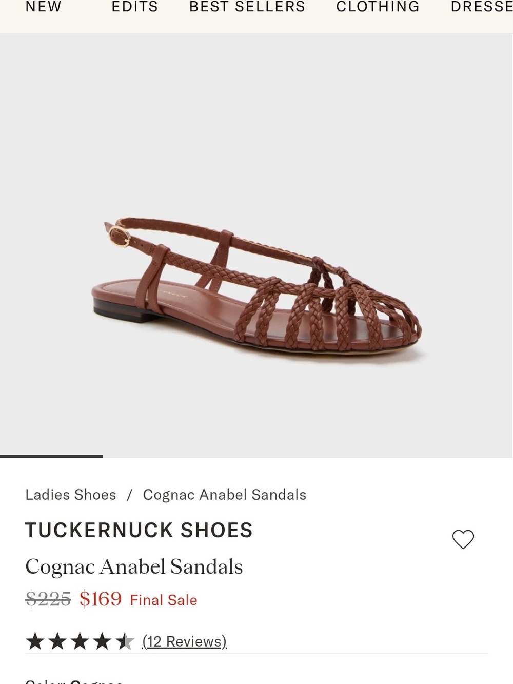 Tuckernuck Braided Leather Slingback Sandals in Cognac